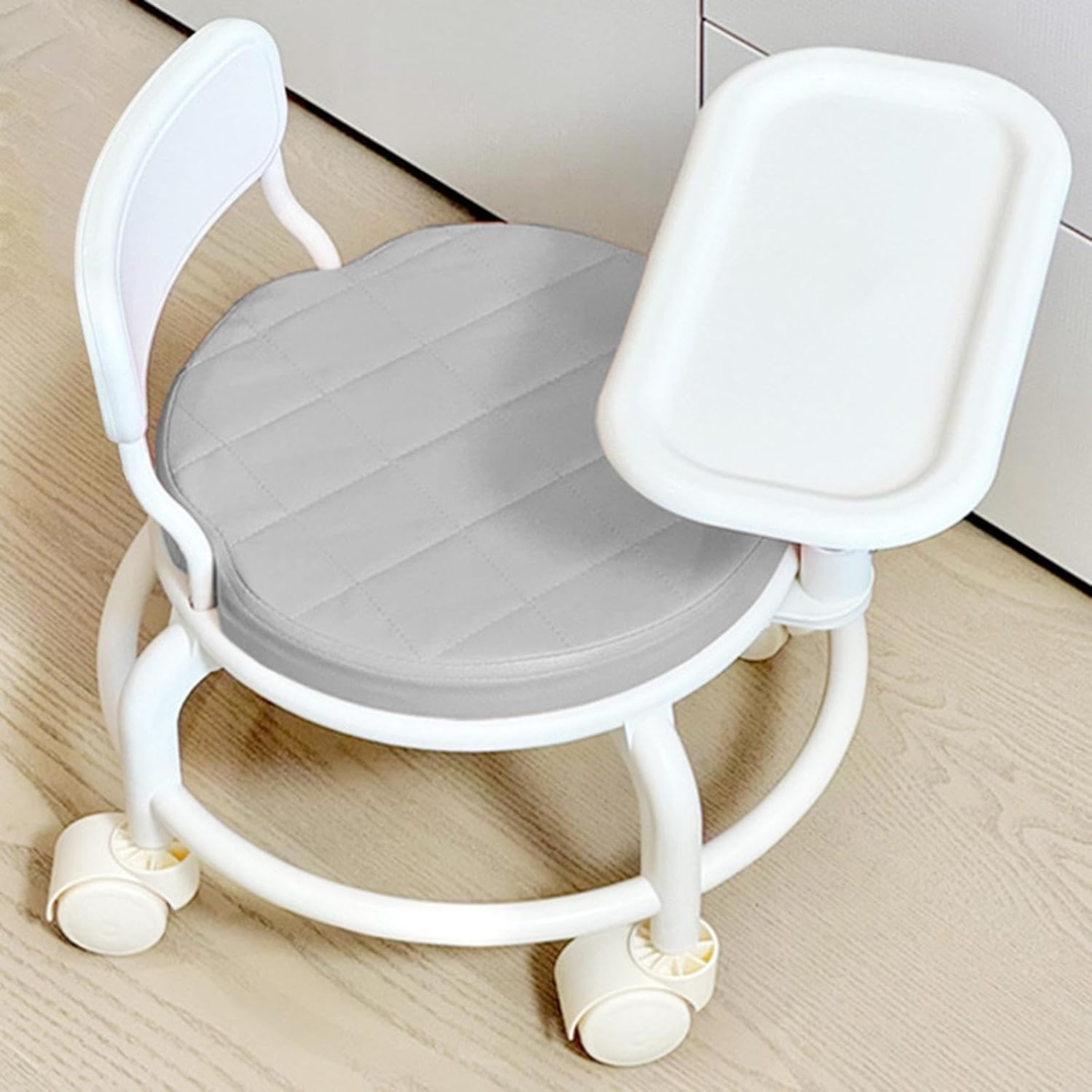 360° Swivel Wheels Baby Dining Chair with Tray