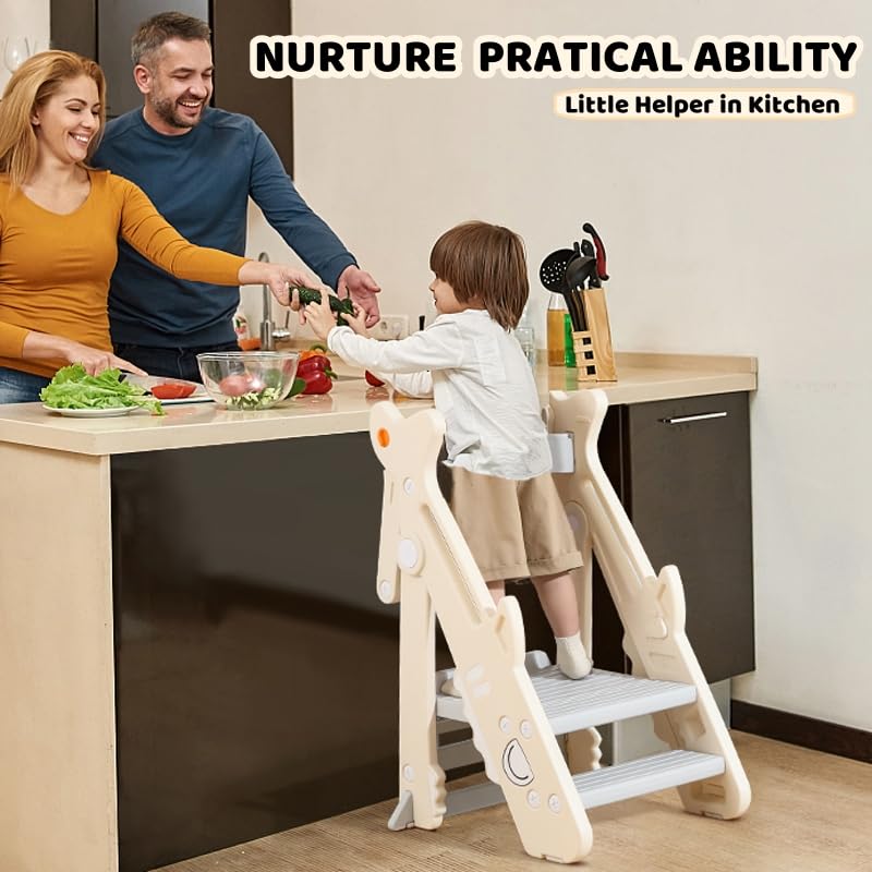 Foldable Step Stool and Standing Tower for Toddlers