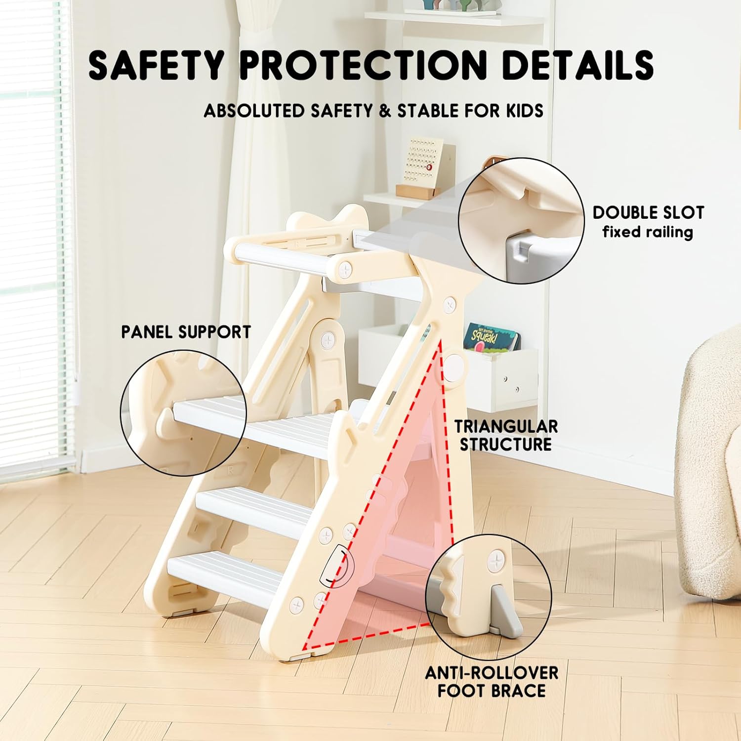 Foldable Step Stool and Standing Tower for Toddlers