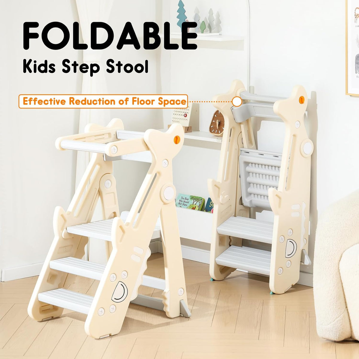Foldable Step Stool and Standing Tower for Toddlers