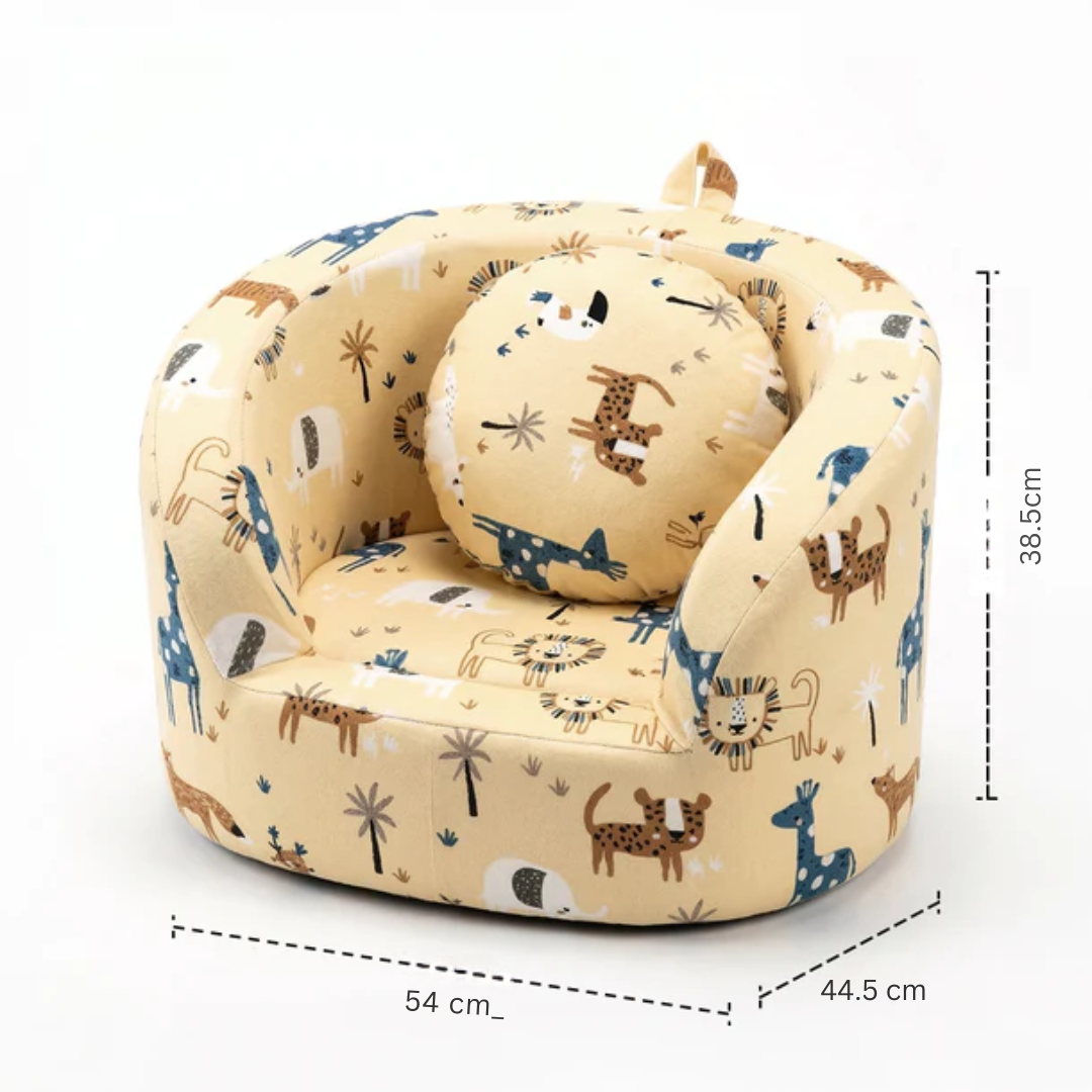 Soft Cushioned Kid’s Lounge Sofa Chair with Safari Design