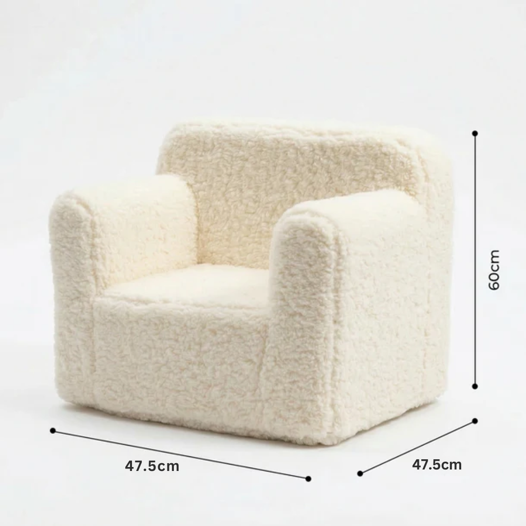 Cozy Fleece Kid's Reading Sofa with Removable Washable Cover and Soft Foam