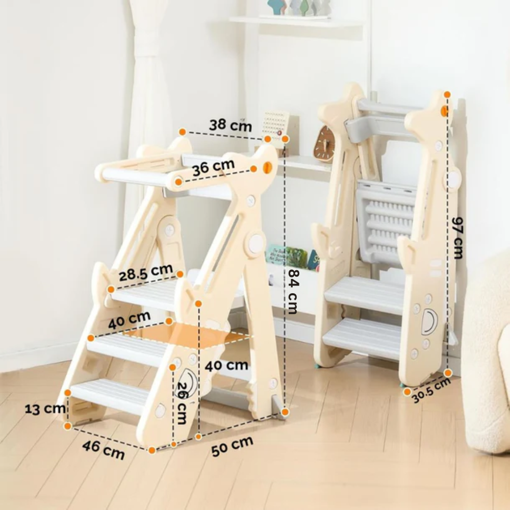 Foldable Step Stool and Standing Tower for Toddlers