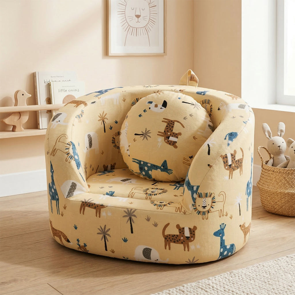 Soft Cushioned Kid’s Lounge Sofa Chair with Safari Design